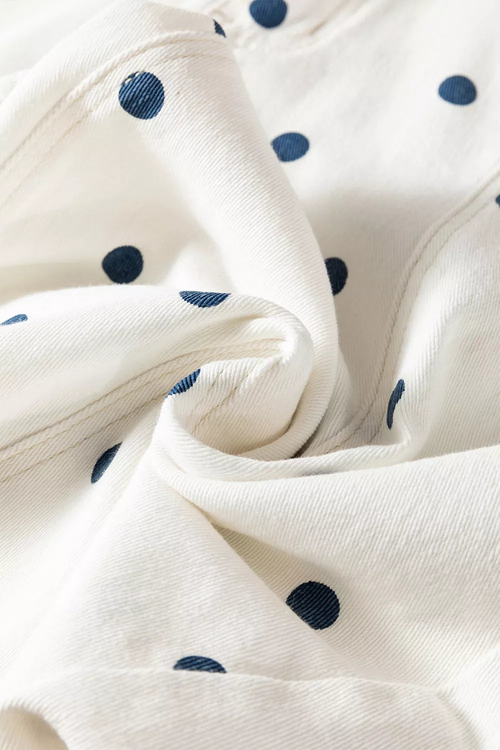 Polka Dot Wide-Leg Jeans - Light Blue - View 11