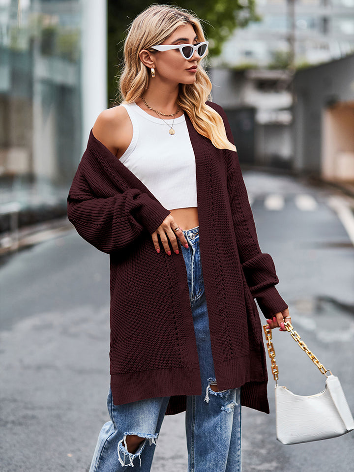 Long Sleeve Waffle-Knit Cardigan - Additional supplier color reference - not an available variant - View 19