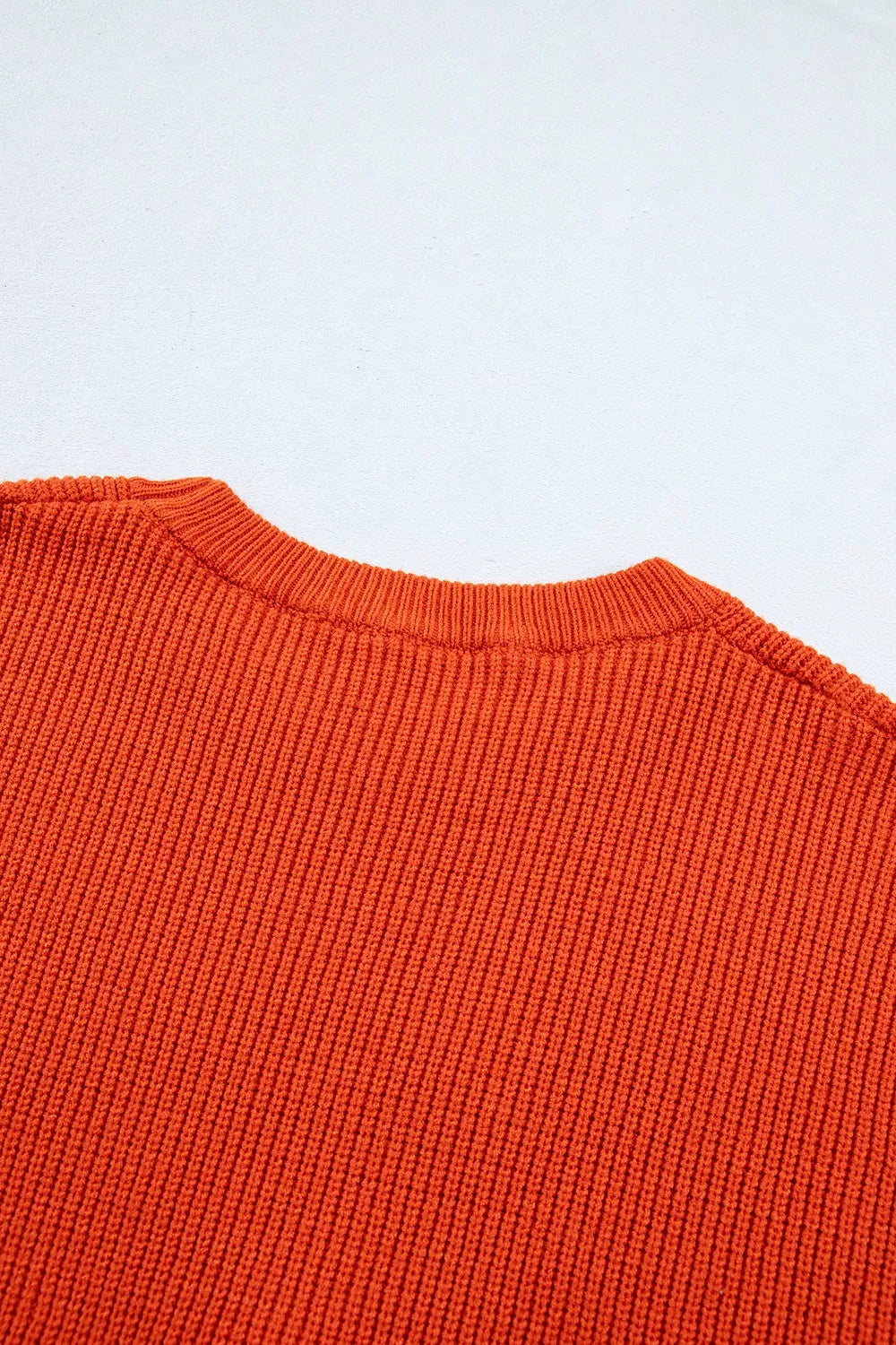 Drop Shoulder Long Sleeve Round Neck Halloween Sweater - Orange - View 15