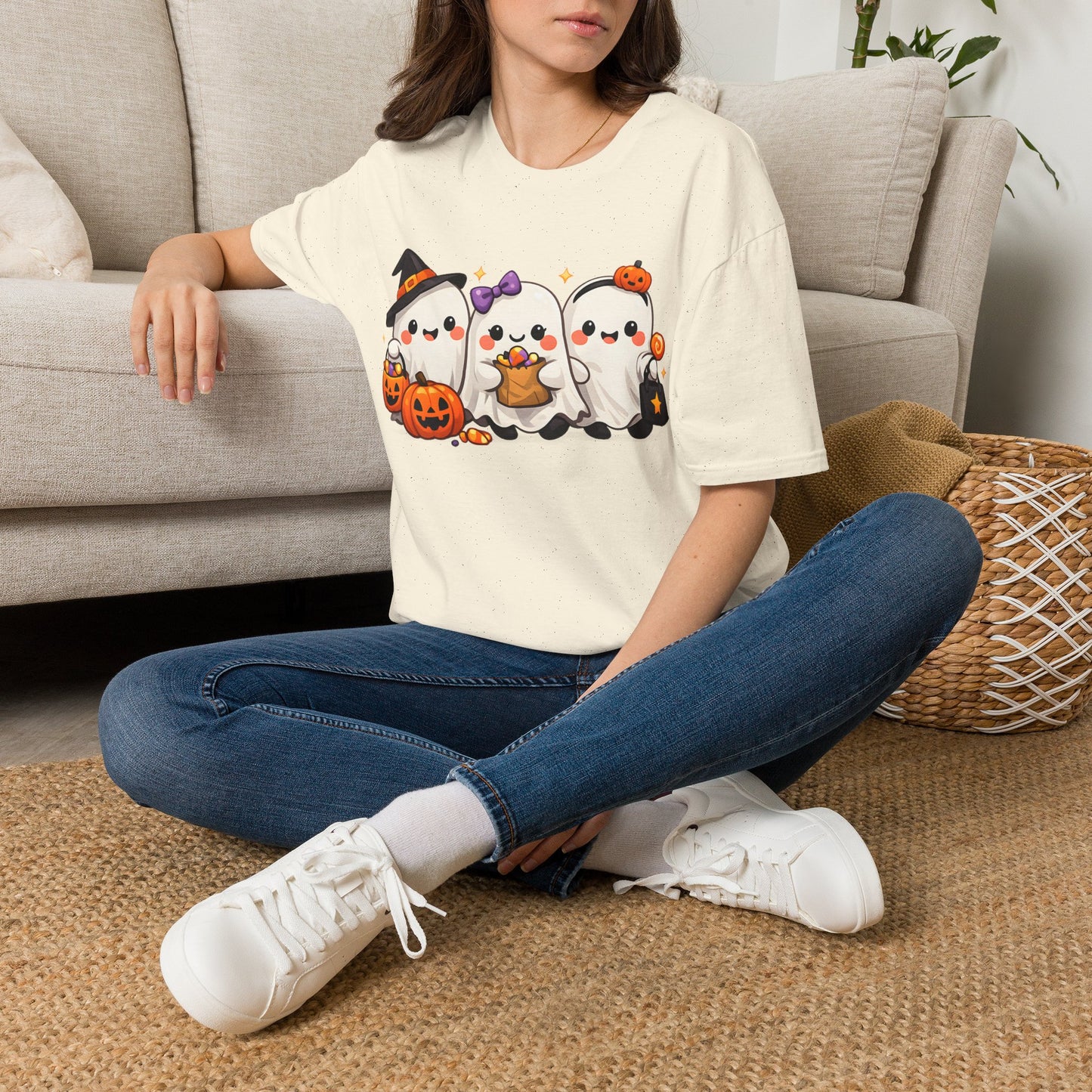 Halloween Ghost Trio Tee - Red - product view 2 - Red
