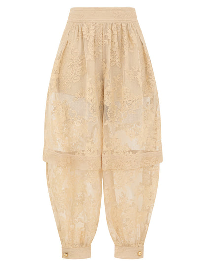 Sleeveless lace up pants casual loose party two-piece set for women
