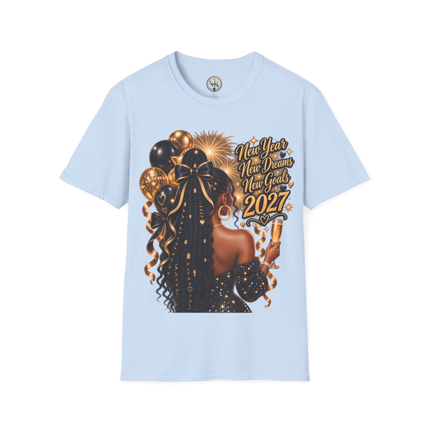 New Year 2027 Celebration Tee - Light Blue - product view 2 - Light Blue