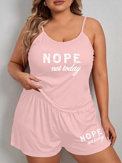 Comfortable Women's Sleepwear Set with Letter Print, Oversized Strap ShortsSuitable for Wear Outside Home