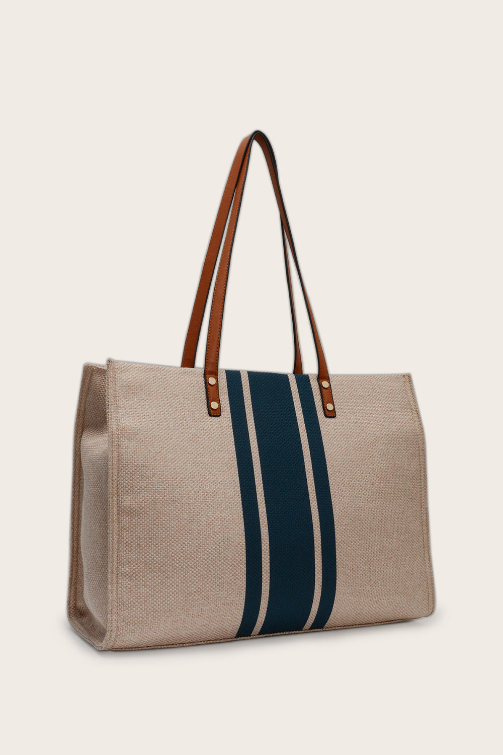 Striped Tote Bag - Khaki - View 2