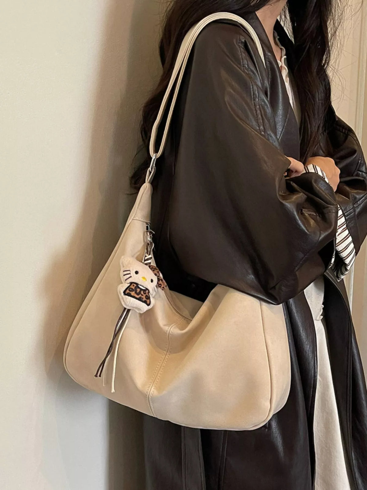 Adjustable Strap Crossbody Bag - Off-white - View 2