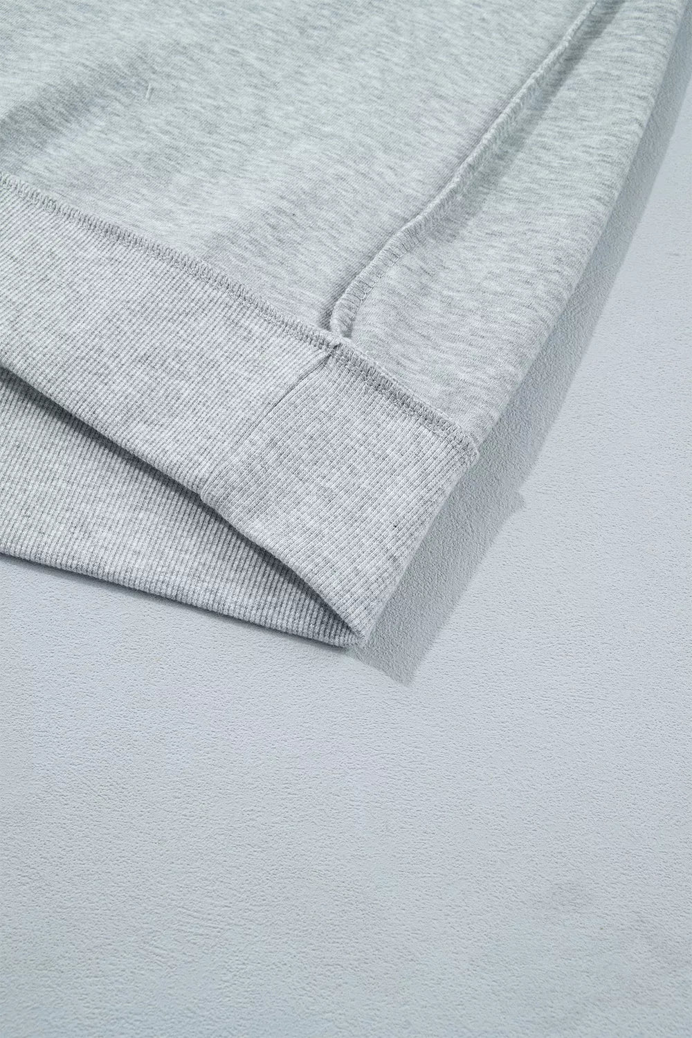Exposed Seam Mock Neck STATE Letter Graphic Loose Sweatshirt - Gray - View 9