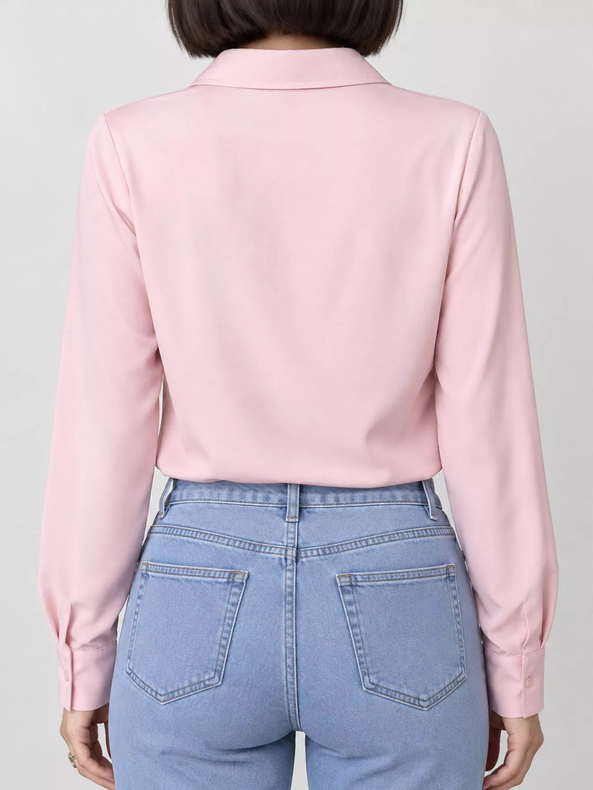 Button Up Long-Sleeve Shirt - Pink - View 50