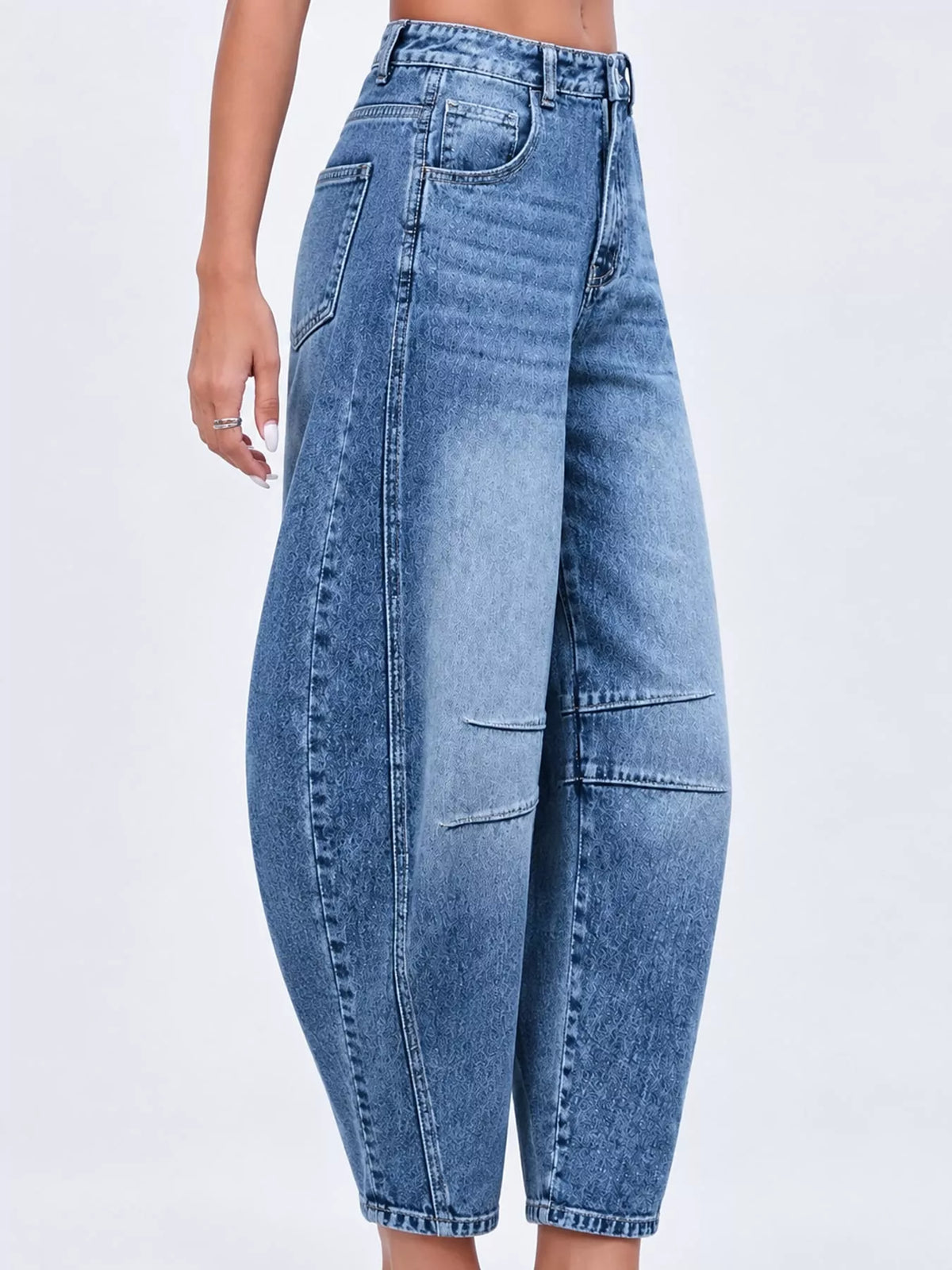 Barrel-Leg Jeans - Blue - View 2