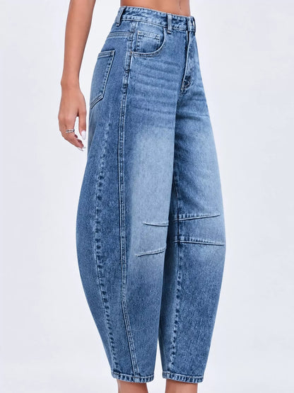 Barrel-Leg Jeans - Blue - View 2