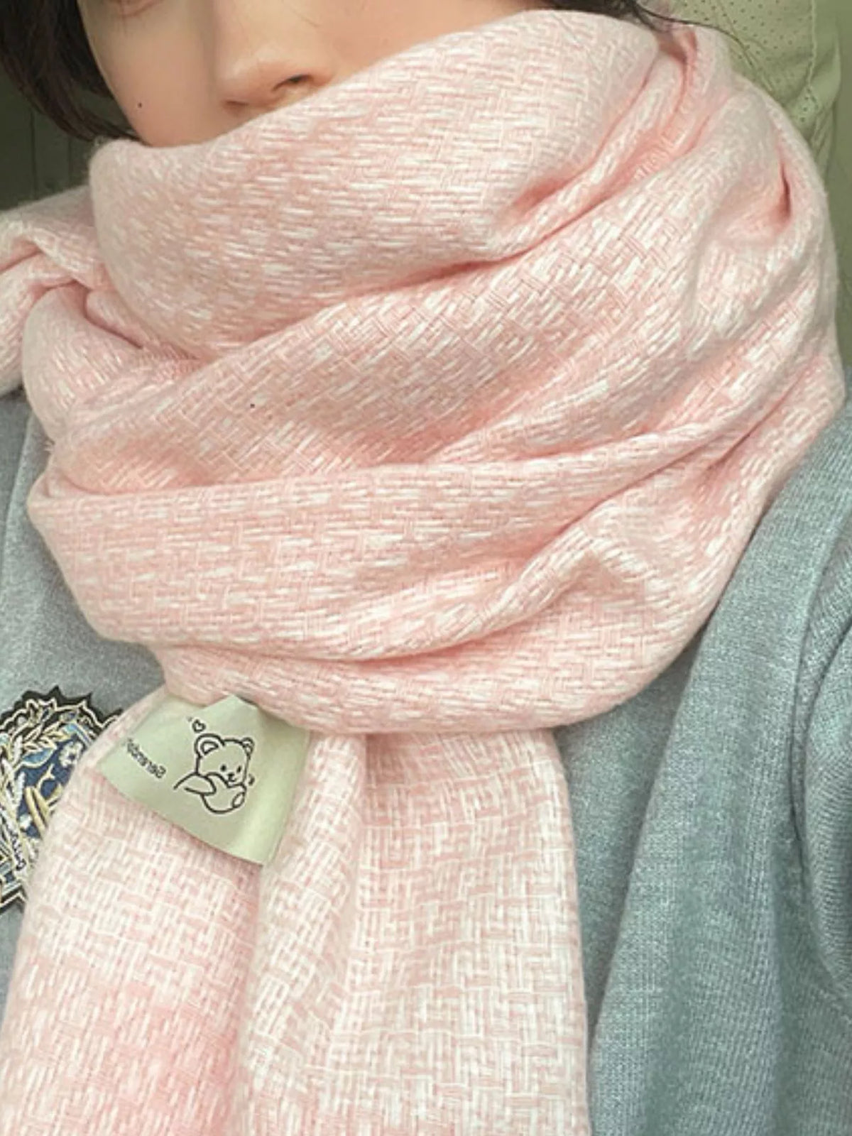 Raw Hem Scarf - Pink - View 5