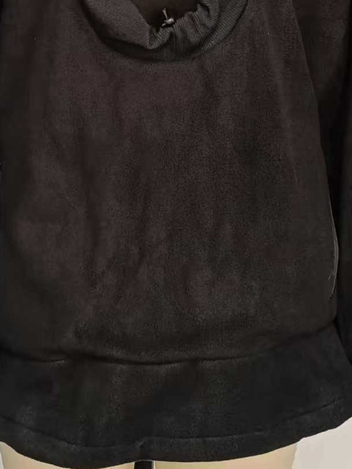 Full Size Fleece Pet-Carrying Hoodie with Cat Pouch Plus Size - Black - View 6