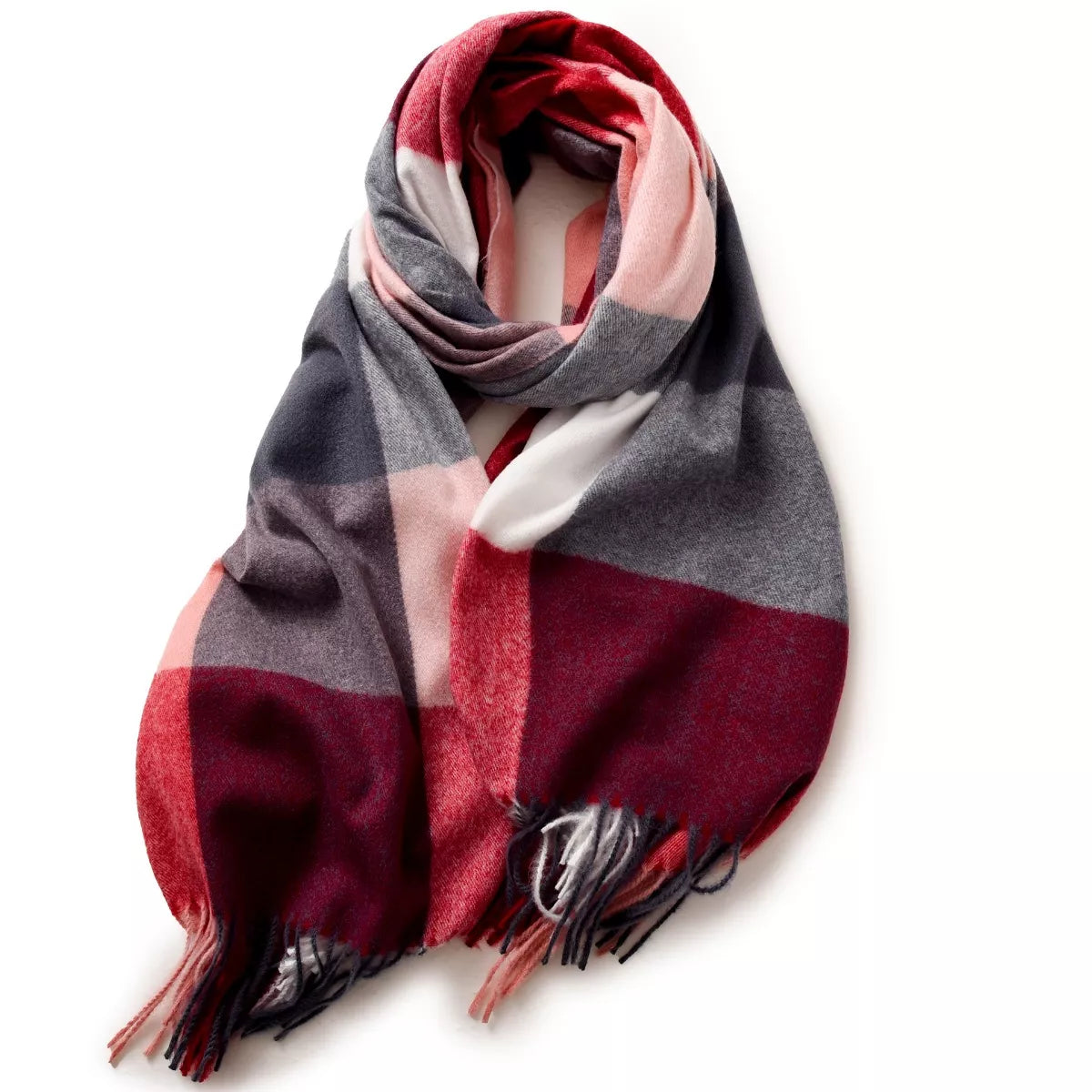 Plaid Fringe Scarf - Style A - View 1