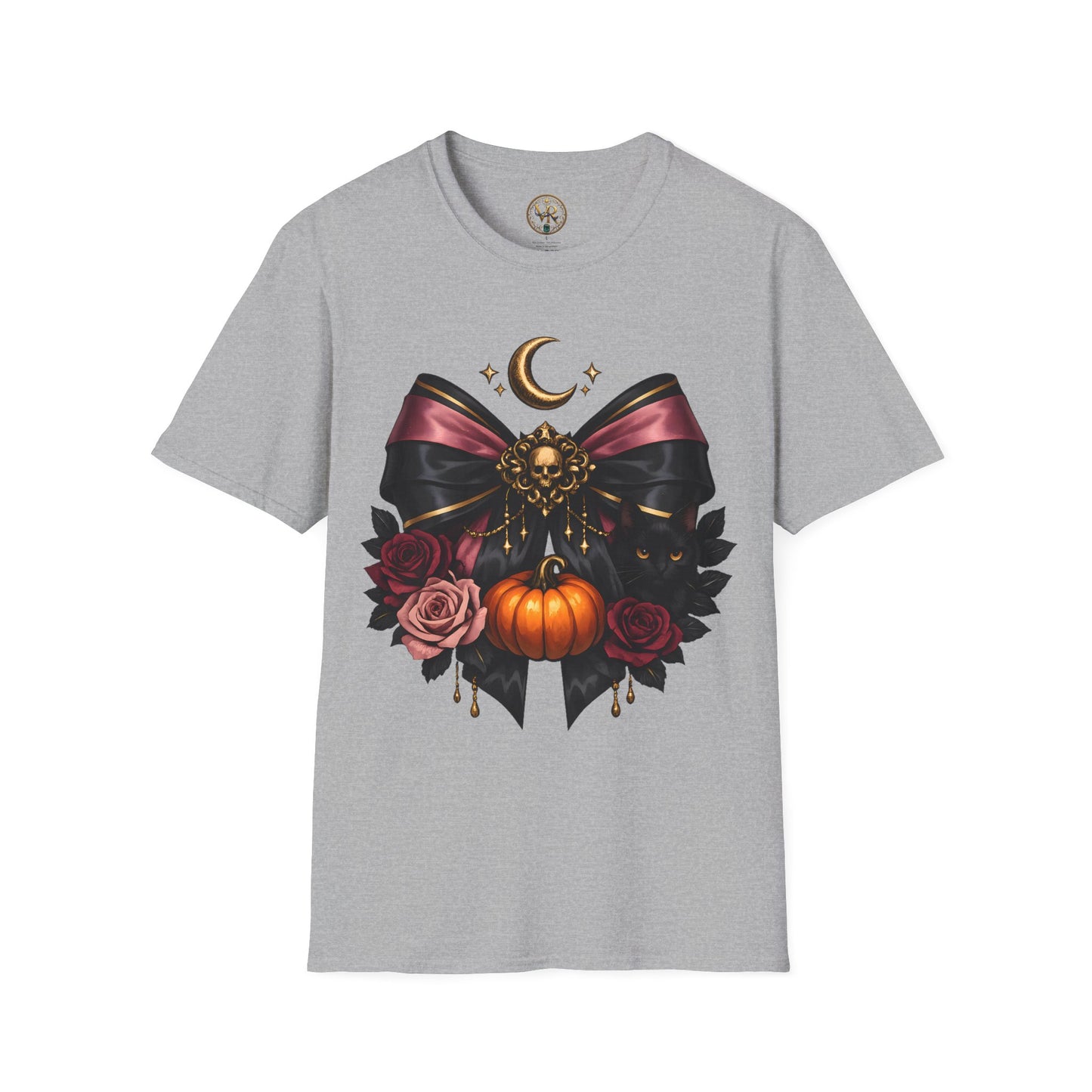 Gothic Moon and Pumpkin Tee - Sport Grey - product view 1 - Sport Grey