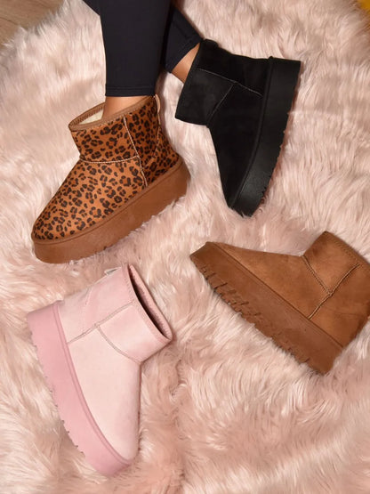 WILD DIVA Thermal Furry Leopard Platform Booties - Color comparison - View 2