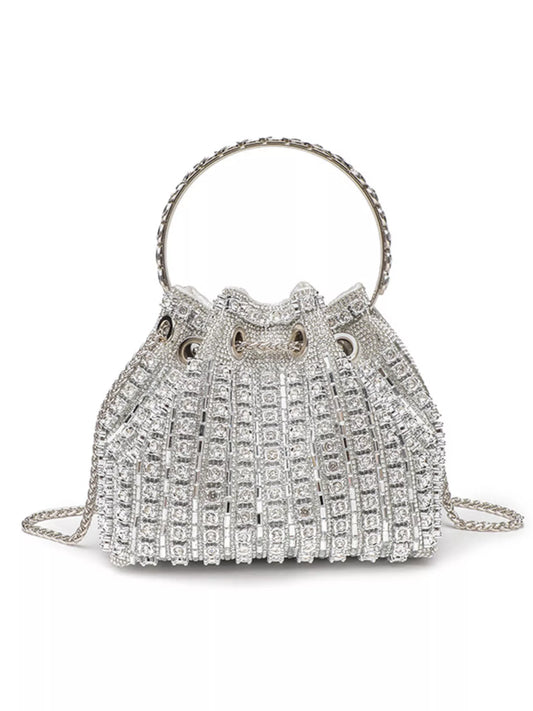 Rhinestone Embellished Bucket Crossbody Bag - product photo 2