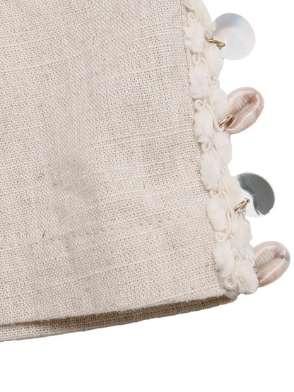 Drawstring Wide Leg Pants - Khaki - View 9