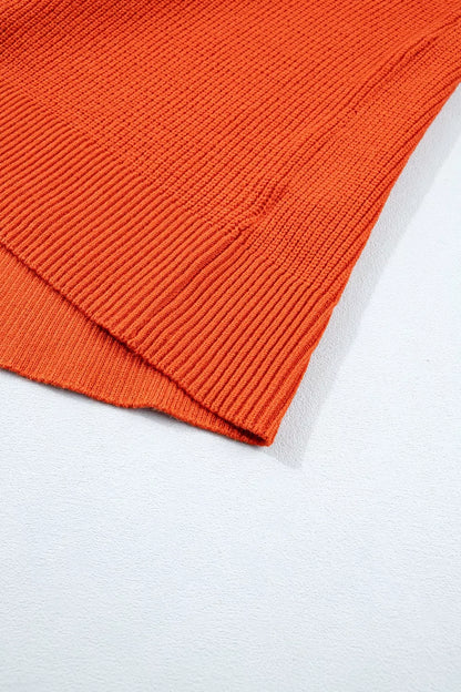 Drop Shoulder Long Sleeve Round Neck Halloween Sweater - Orange - View 16