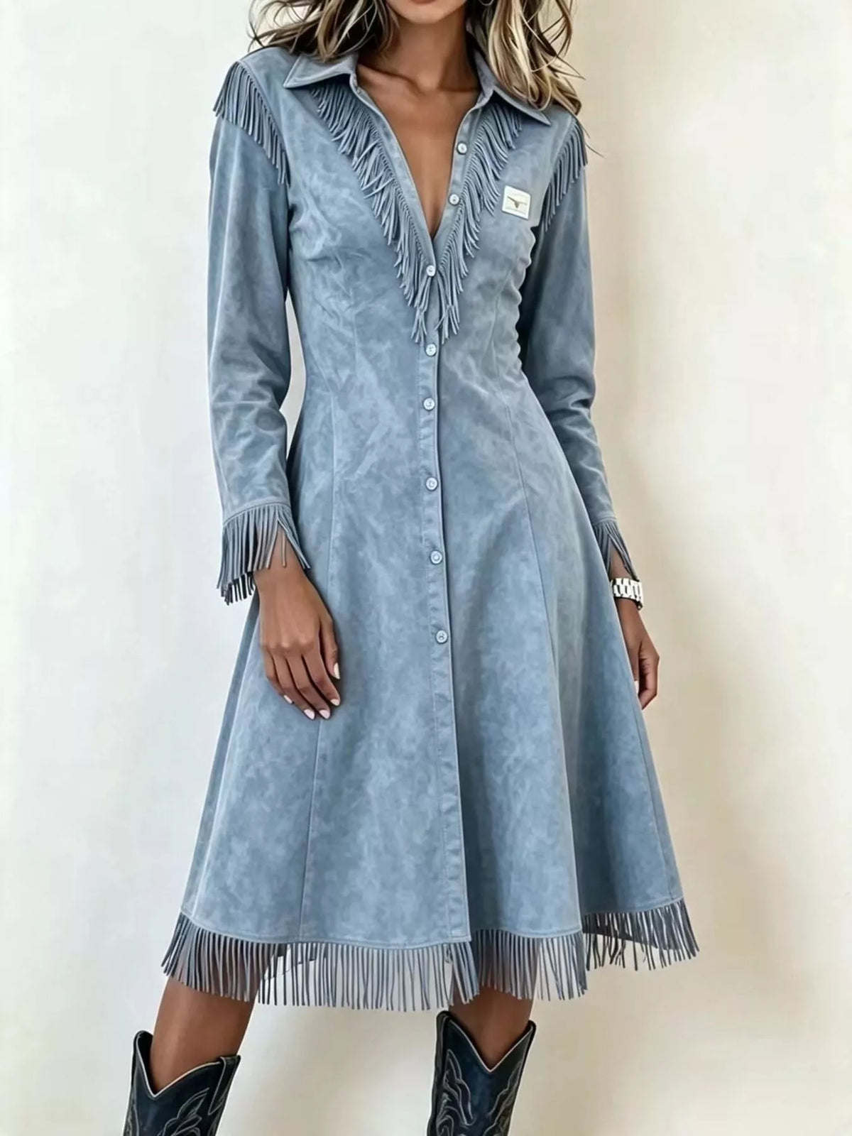 Full Size Fringed Button-Down Outerwear Plus Size - All Colors - View 1