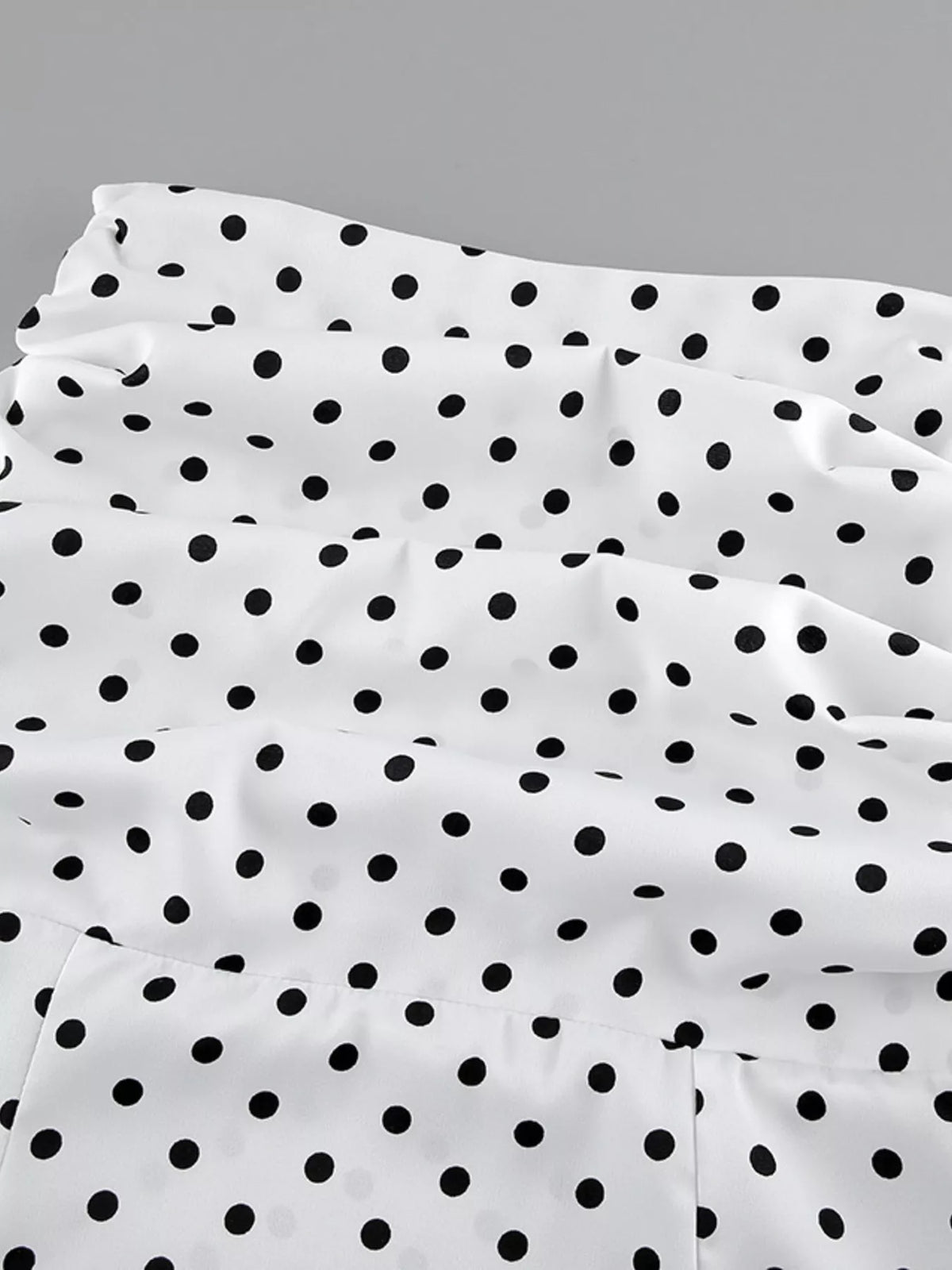 Polka Dot Mermaid Maxi Skirt - White - View 7
