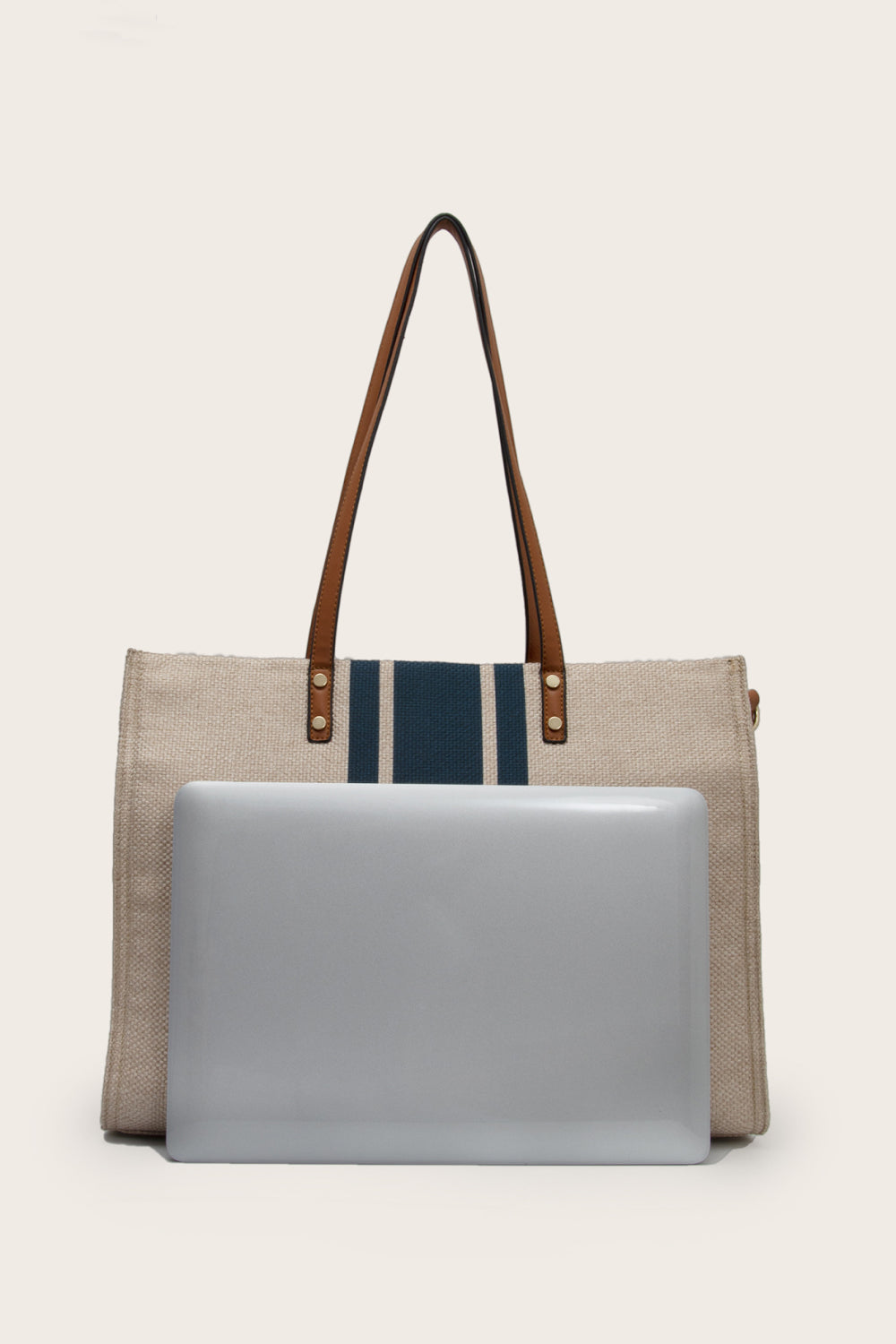 Striped Tote Bag - Khaki - View 3