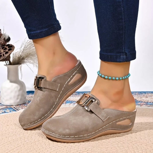 Round Toe Slip-Ons - Khaki - View 2
