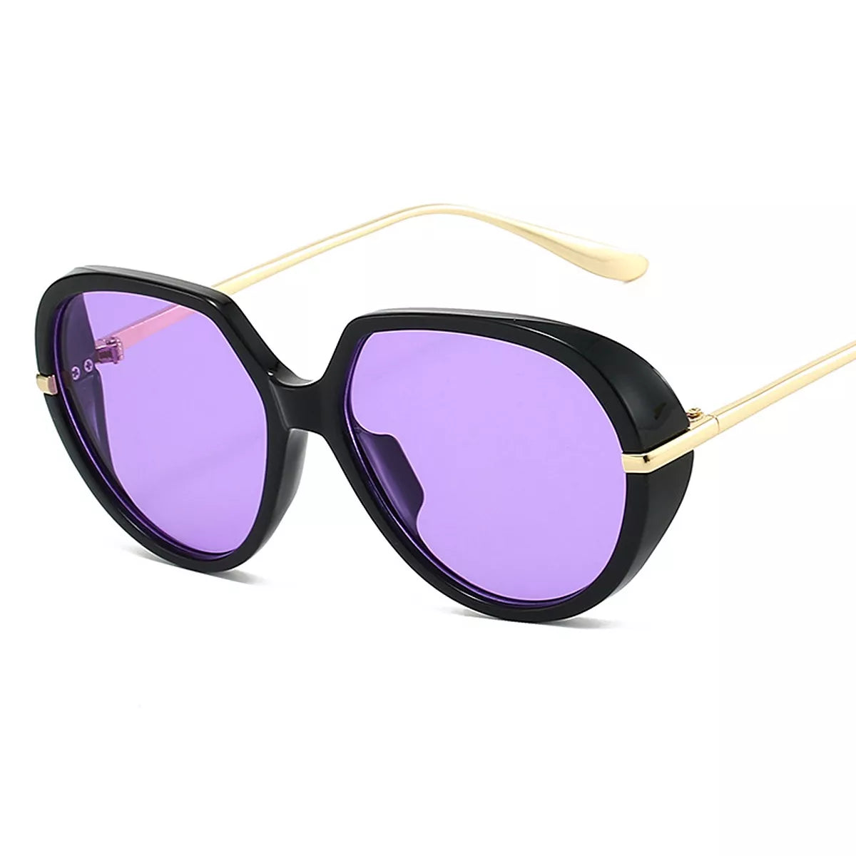 Oversized Tinted Lenses Sunglasses - Heliotrope Purple - View 4