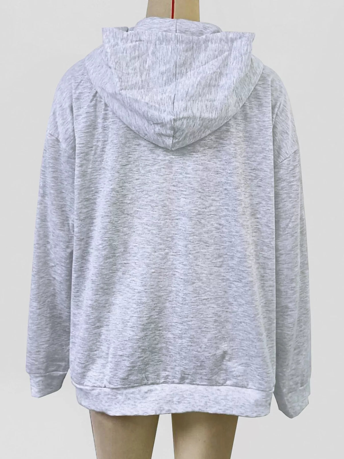 Letter Graphic Zip-Up Hoodie - Gray - View 6