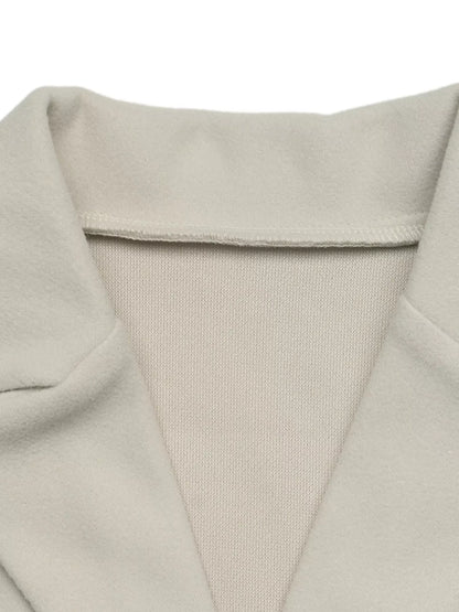 Lapel Collar Button Up Outerwear - Beige - View 6