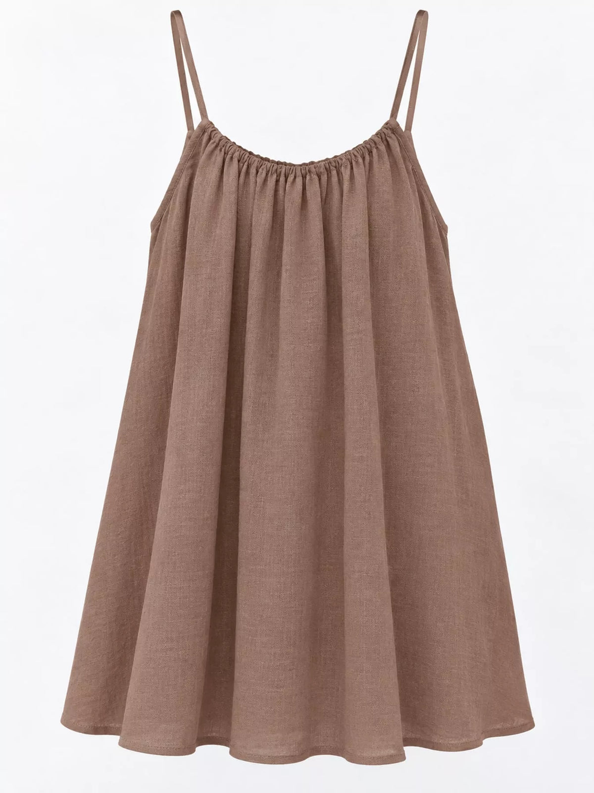 Full Size Backless Spaghetti Strap A-Line Mini Dress Plus Size - Camel-Style C - View 58
