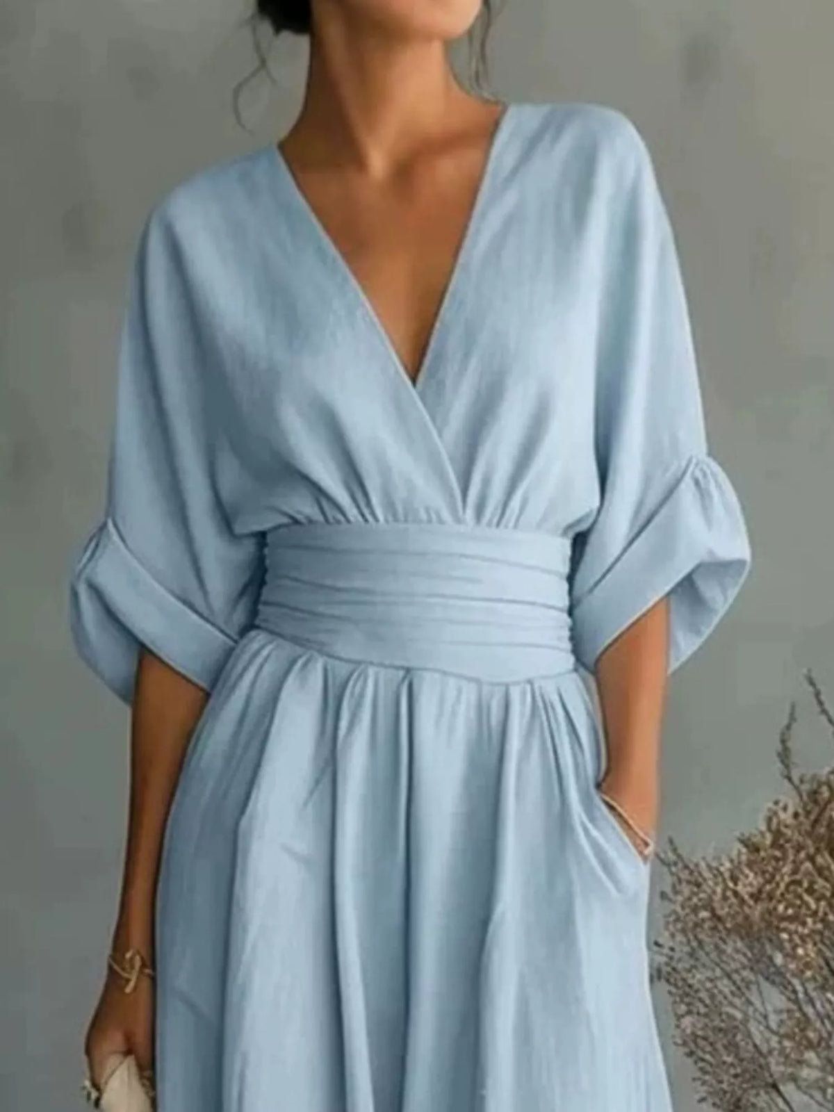 Full Size Half Sleeve Wide-Leg Jumpsuit Plus Size - All Colors - View 2