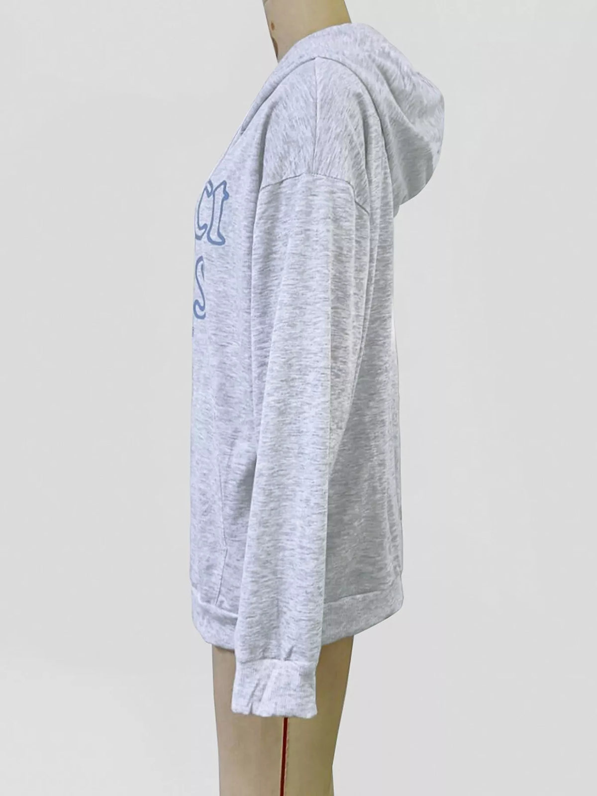Letter Graphic Zip-Up Hoodie - Gray - View 7