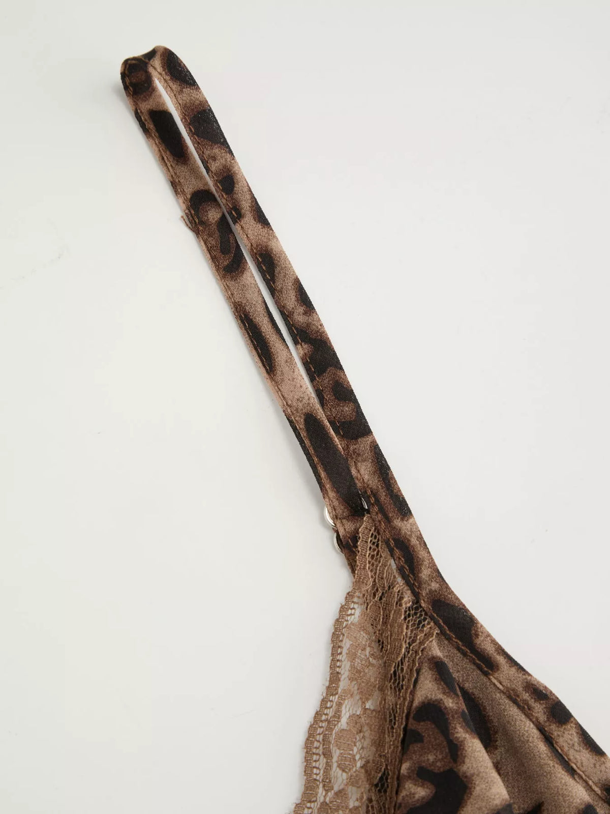 Ruffled Lace Trim Cami - Leopard Print - View 4
