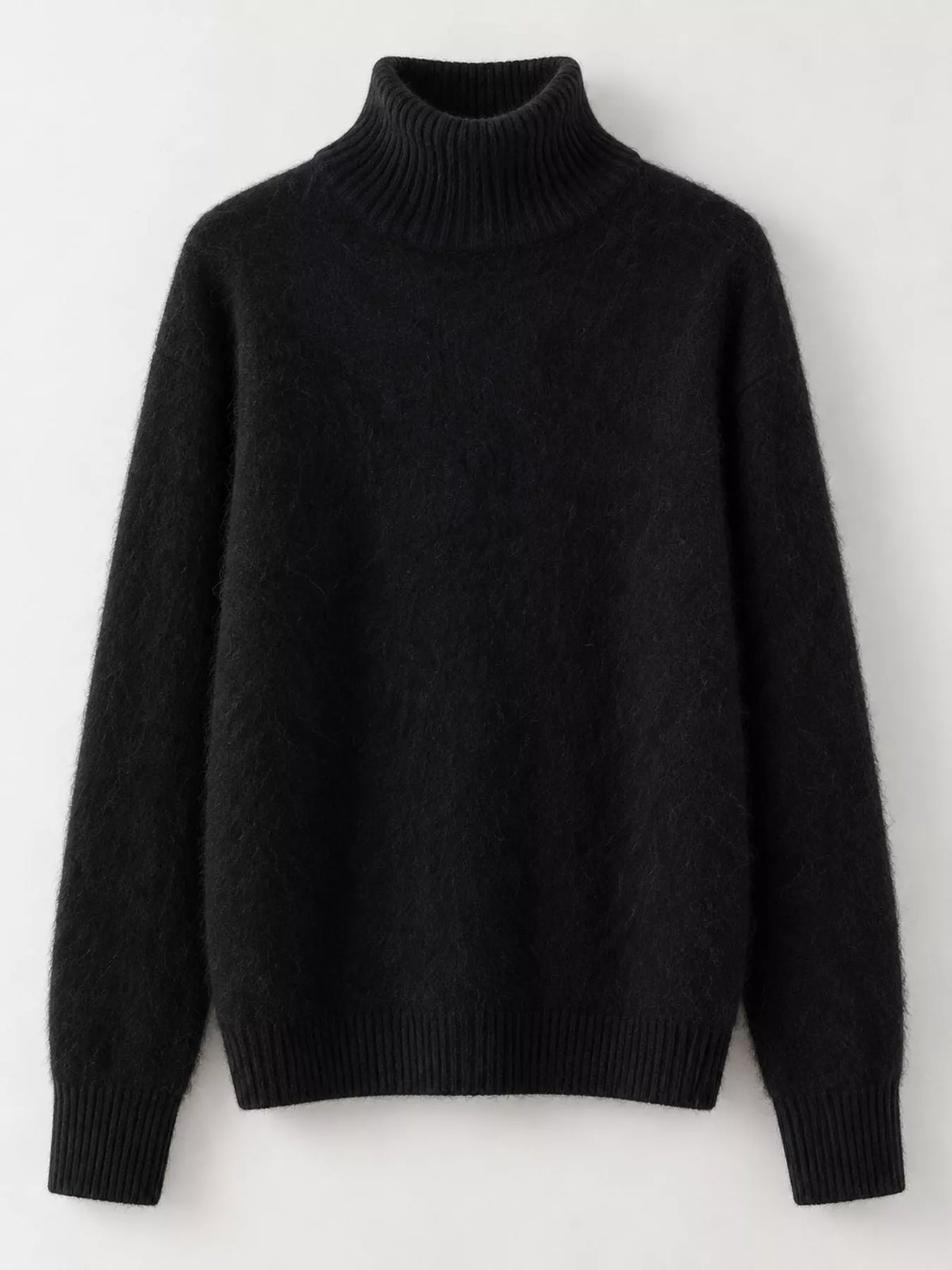 Full Size Turtleneck Long Sleeve Sweater Plus Size - Black - View 99
