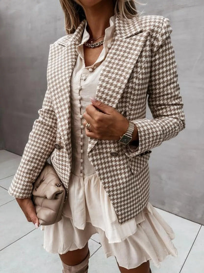 Double-Breasted Blazer - Plaid - View 2