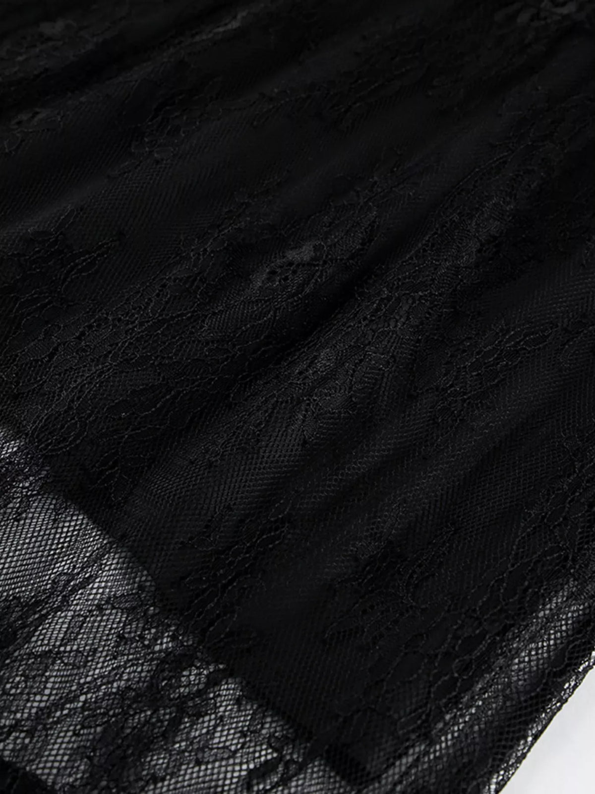 Lace V-Neck Sleeveless Maxi Dress - Black - View 8