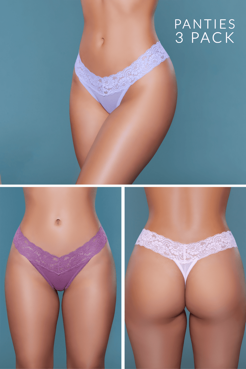 Mila Thong 3 Pack, front view