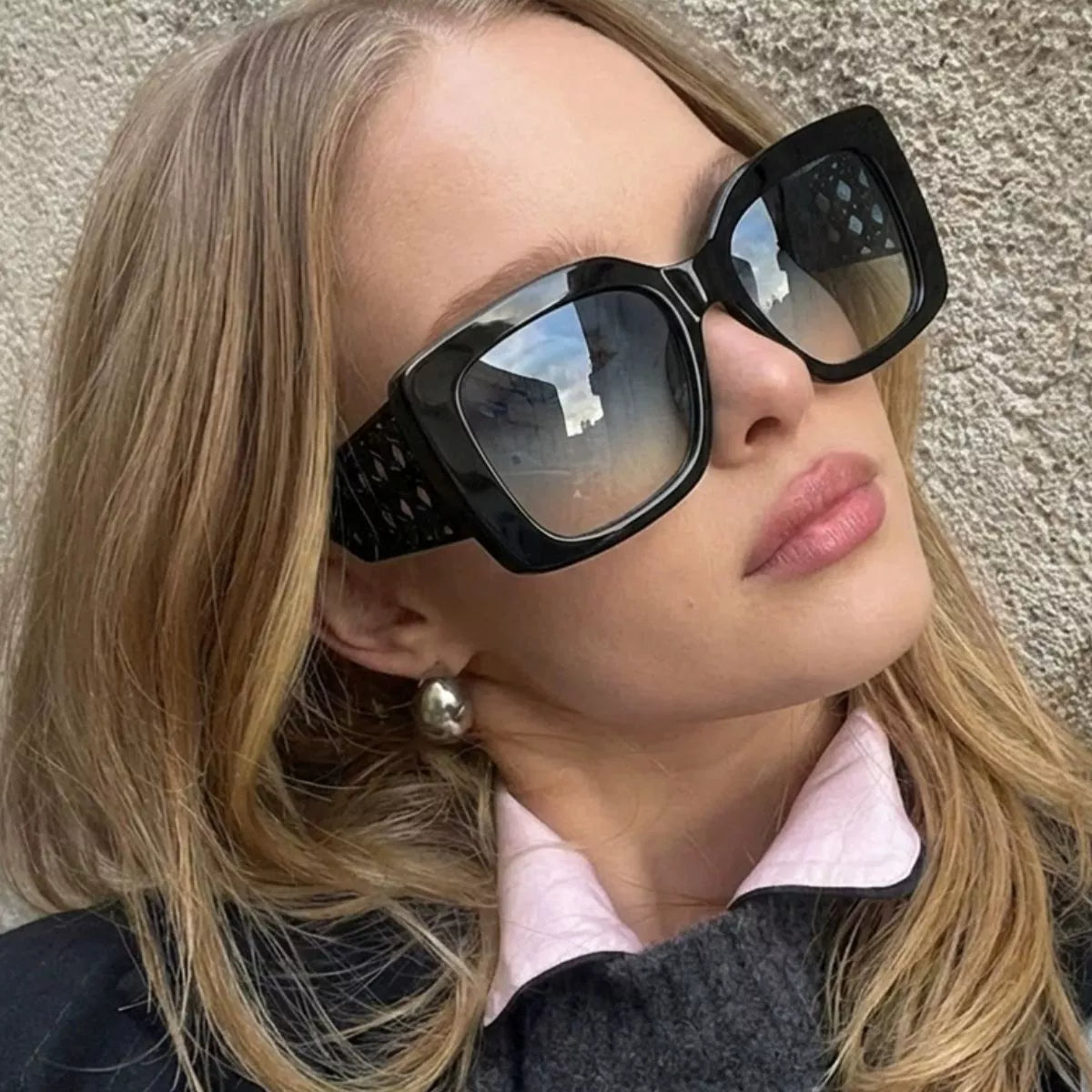 Oversized Square Sunglasses - Style C - View 3