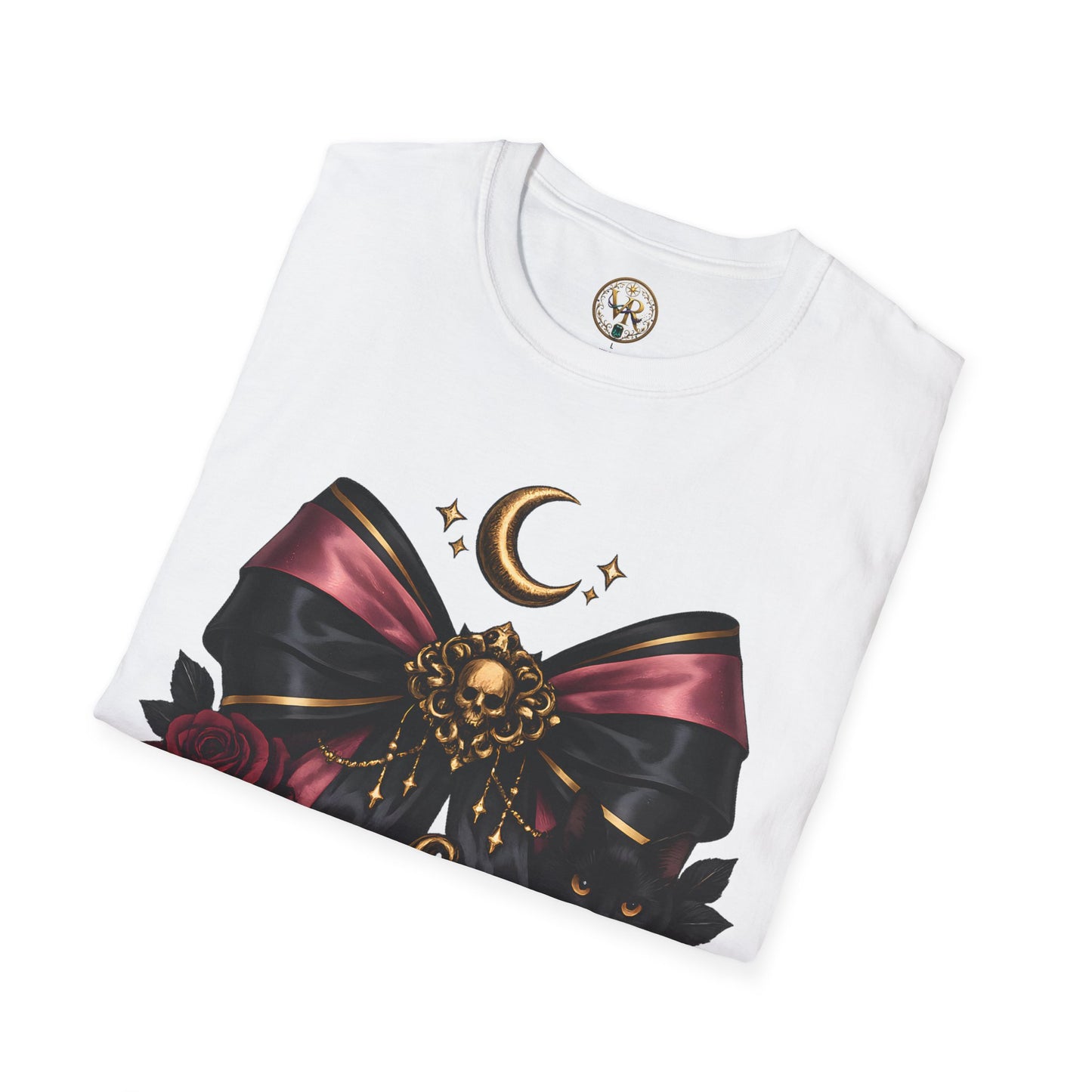 Gothic Moon and Pumpkin Tee - White - product view 2 - White