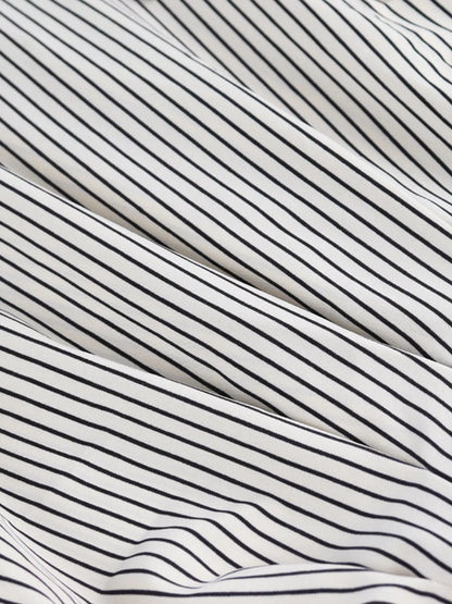 Striped Cinched Waist Shirt - Black - View 8