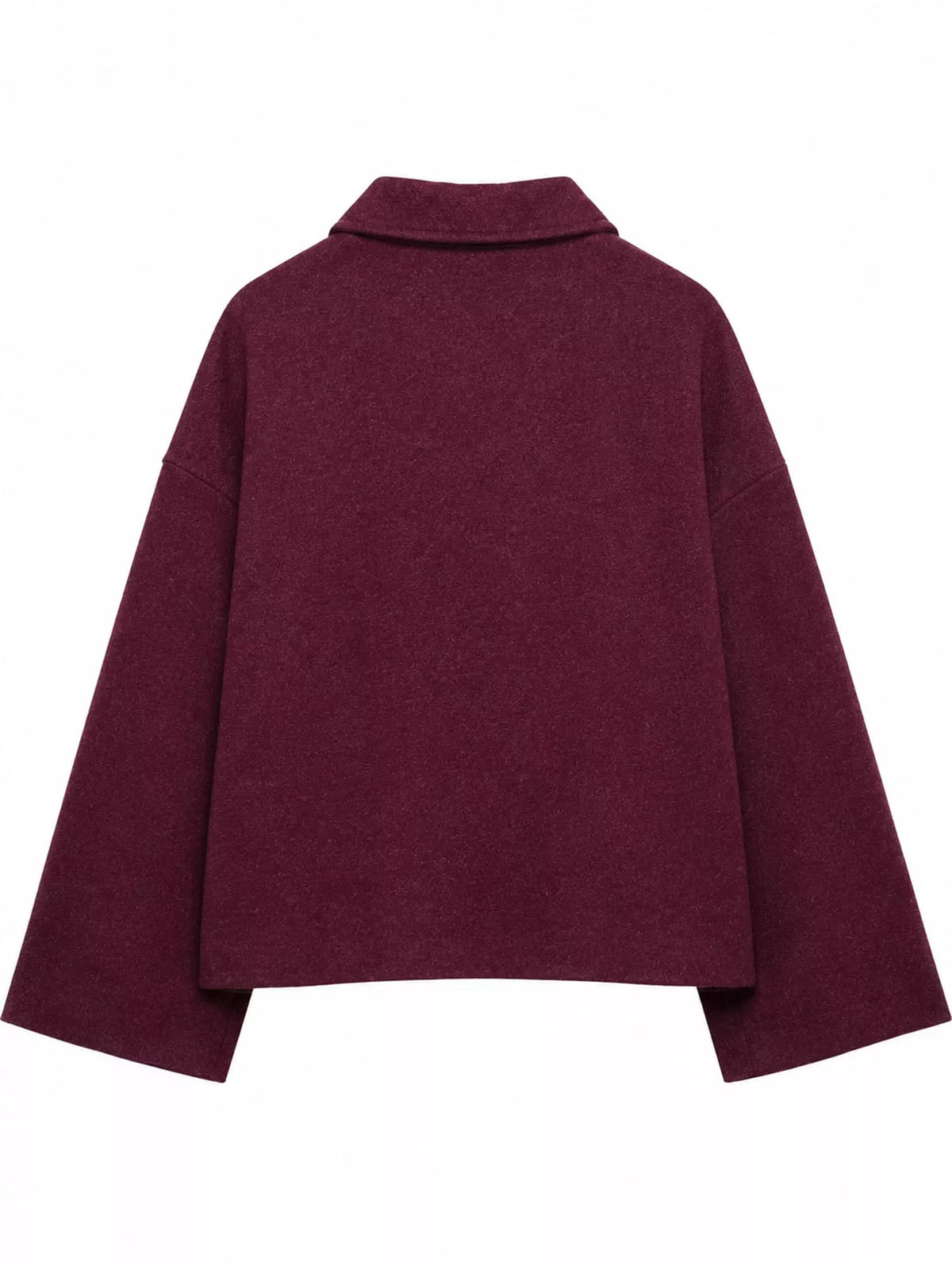 Button-Up Dropped Shoulder Outerwear - Red - View 13