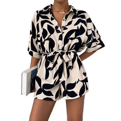 Loose short sleeved jumpsuit