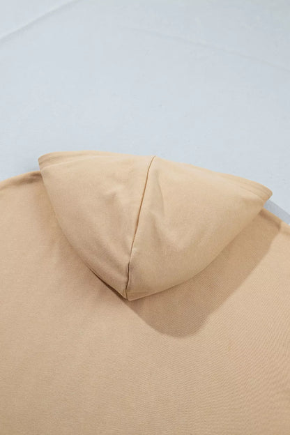 Polka Dot Zip-Up Hoodie - Camel - View 6