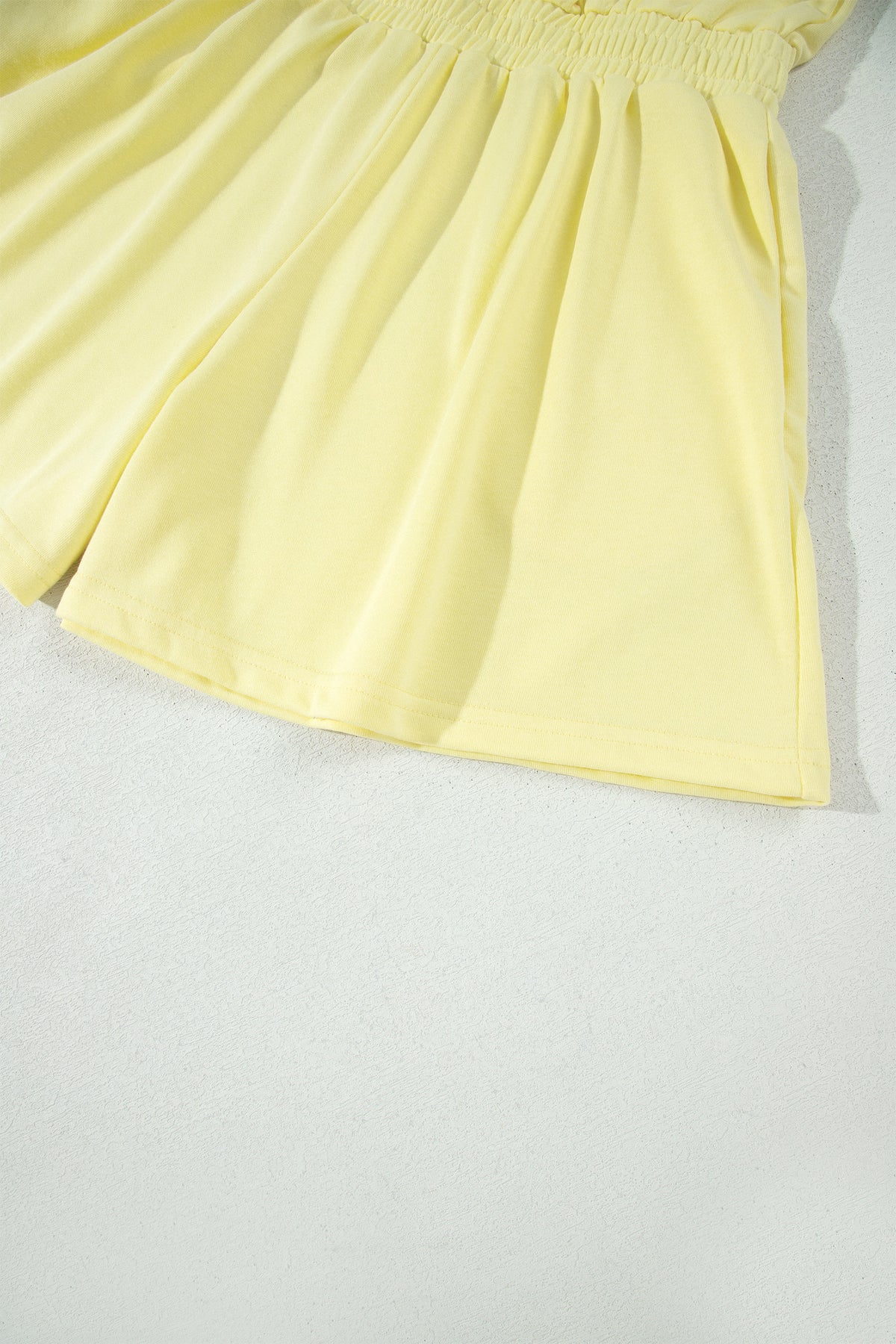 Tomato Red Half Zip Polo Tee Elastic Waist Romper - Yellow Cream - 8