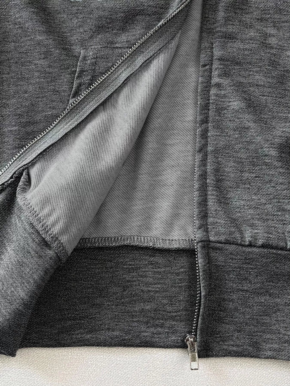 Slim-Fit Zip-Up Hoodie - Medium Gray - View 3