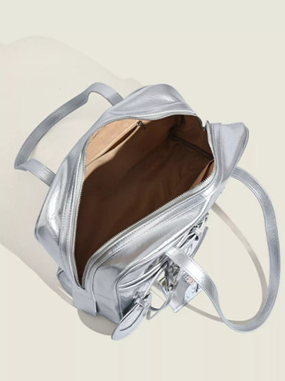 Clear Window Shoulder Bag - Silver - View 6