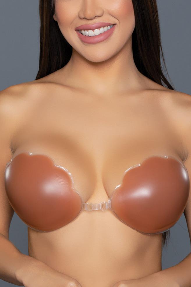 Scalloped Edge Silicone Bra, front view