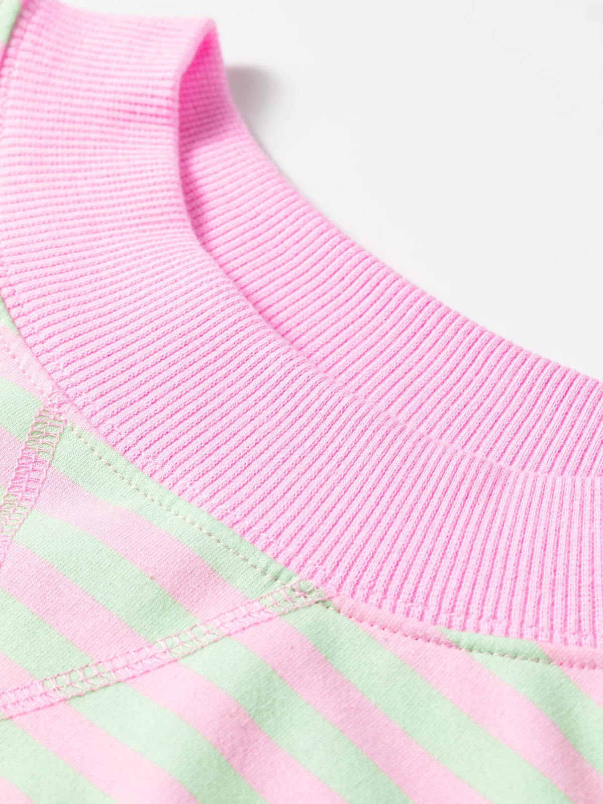 Striped Round Neck Long Sleeve Sweatshirt - Stripe - View 4