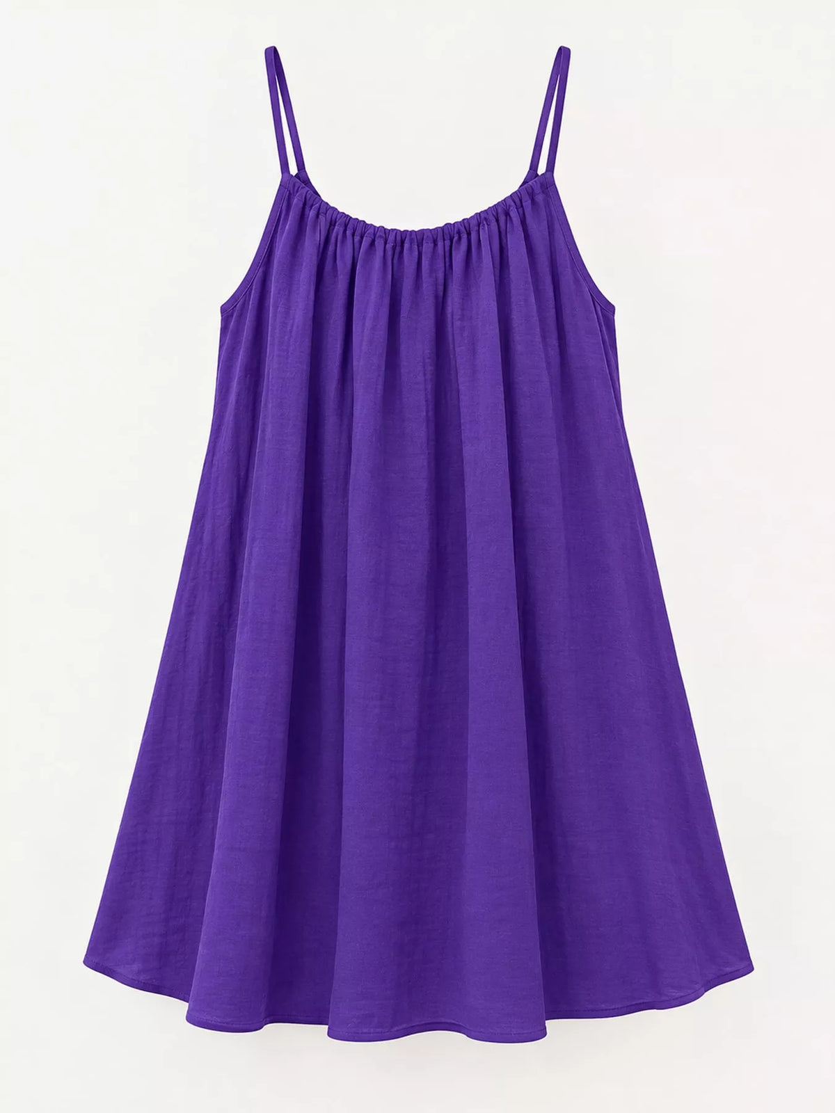 Full Size Backless Spaghetti Strap A-Line Mini Dress Plus Size - Dark Purple-Style C - View 74