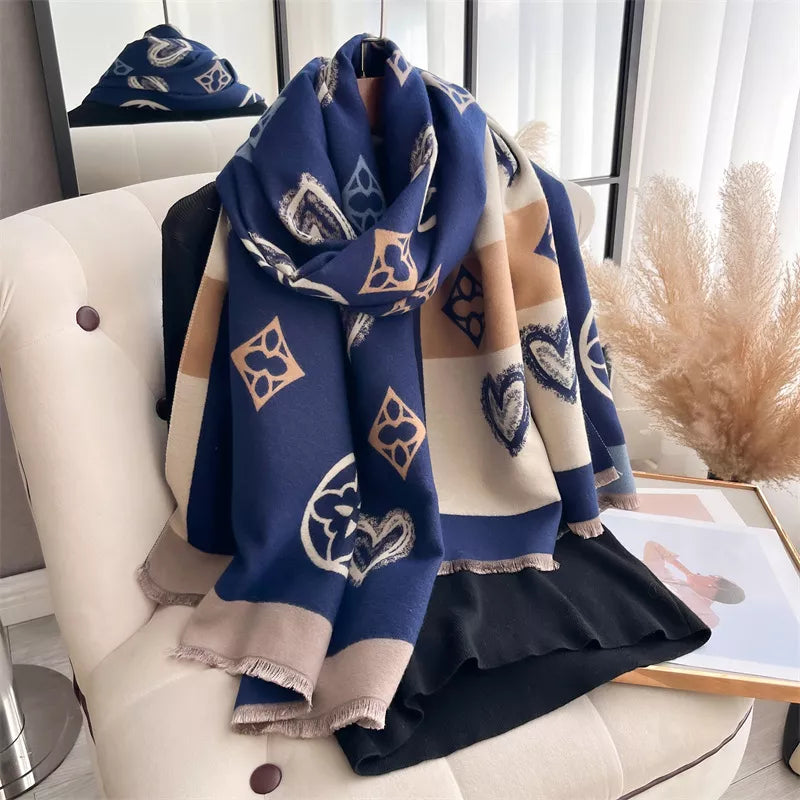 Raw Hem Scarf - Light Indigo - View 1