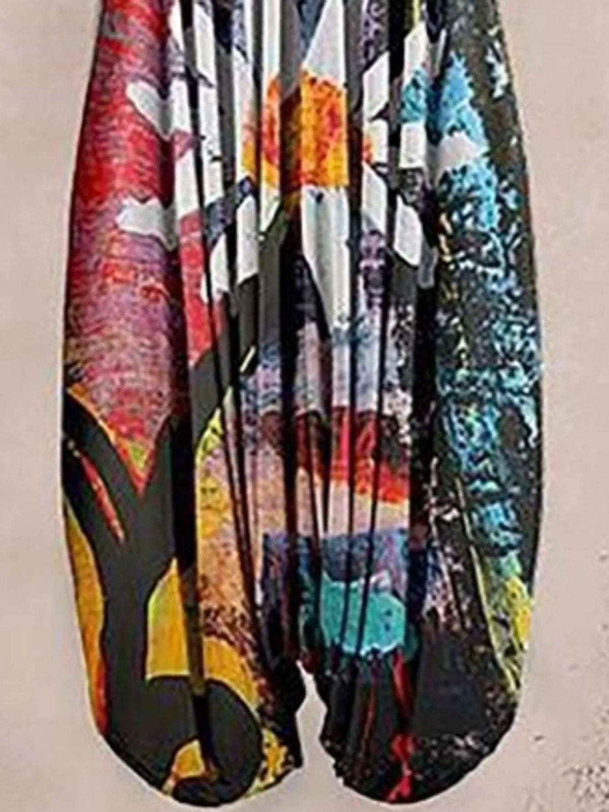 Full Size Printed V-Neck Sleeveless Jumpsuit Plus Size - 4-- - View 12